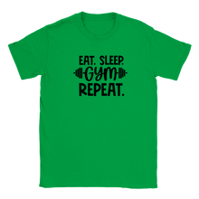 Load image into Gallery viewer, Kids shirt eat. sleep. gym. repeat.