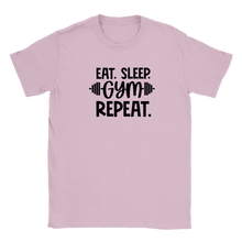 Load image into Gallery viewer, Kids shirt eat. sleep. gym. repeat.
